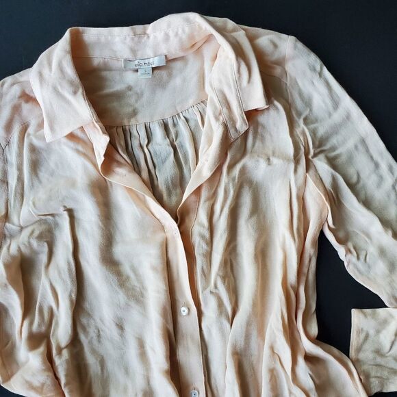 Ella Moss Pink Button down Lightweight Blouse - Picture 3 of 8